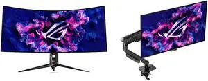 ASUS ROG Swift 39 Ultrawide 800R Curved OLED Gaming Monitor PG39WCDM  219 3440x1440 240Hz 003ms GSYNC Compatible Custom Heatsink Smart KVM 90W USBC DisplayWidget and ASUS ROG Ergo Monitor Arm AAS01  Monitor Mount with Cable Man