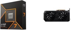 AMD Ryzen 7 9700X - Ryzen 7 9000 Series Granite Ridge (Zen 5) 8-Core 3.8 GHz - Socket AM5 65W - Radeon Graphics Processor - 100-100001404WOF and Acer Nitro Radeon RX 7700 XT Video Card DP.Z39WW.P01