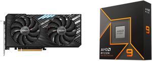 ASRock Challenger Radeon RX 7800 XT 16GB GDDR6 PCI Express 4.0 x16 ATX Video Card RX7800XT CL 16GO and AMD Ryzen 9 9900X - Ryzen 9 9000 Series Granite Ridge (Zen 5) 12-Core 4.4 GHz - Socket AM5 120W - Radeon Graphics Processor - 100-1000006