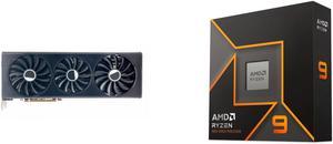 XFX SPEEDSTER QICK319 Radeon RX 7800 XT 16GB GDDR6 PCI Express 4.0 x16 ATX Video Card RX-78TQICKF9 and AMD Ryzen 9 9900X - Ryzen 9 9000 Series Granite Ridge (Zen 5) 12-Core 4.4 GHz - Socket AM5 120W - Radeon Graphics Processor - 100-1000006