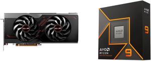 SAPPHIRE PULSE Radeon RX 7800 XT 16GB GDDR6 PCI Express 4.0 x16 ATX Video Card 11330-02-20G and AMD Ryzen 9 9900X - Ryzen 9 9000 Series Granite Ridge (Zen 5) 12-Core 4.4 GHz - Socket AM5 120W - Radeon Graphics Processor - 100-100000662WOF