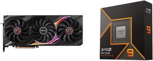 ASRock Phantom Gaming Radeon RX 7900 XTX 24GB GDDR6 PCI Express 4.0 ATX Video Card RX7900XTX PG 24GO and AMD Ryzen 9 9900X - Ryzen 9 9000 Series Granite Ridge (Zen 5) 12-Core 4.4 GHz - Socket AM5 120W - Radeon Graphics Processor - 100-10000