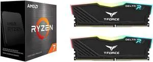 AMD Ryzen 7 5700X  Ryzen 7 5000 Series Vermeer Zen 3 8Core 34 GHz Socket AM4 65W None Integrated Graphics Desktop Processor  100100000926WOF and Team TForce Delta RGB 32GB 2 x 16GB 288Pin PC RAM DDR4 3600 PC4 28800 Desktop Memo