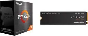 AMD Ryzen 7 5700X  Ryzen 7 5000 Series Vermeer Zen 3 8Core 34 GHz Socket AM4 65W None Integrated Graphics Desktop Processor  100100000926WOF and Western Digital WDBLACK SN770 M2 2280 1TB PCIe Gen4 16GTs up to 4 Lanes Internal Soli