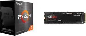 AMD Ryzen 7 5700X  Ryzen 7 5000 Series Vermeer Zen 3 8Core 34 GHz Socket AM4 65W None Integrated Graphics Desktop Processor  100100000926WOF and SAMSUNG SSD 990 PRO 1TB PCIe 40 M2 2280 Seq Read Speeds Upto 7450MBs MZV9P1T0BAM