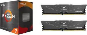 AMD Ryzen 7 5800X  Ryzen 7 5000 Series Vermeer Zen 3 8Core 38 GHz Socket AM4 105W None Integrated Graphics Desktop Processor  100100000063WOF and Team TFORCE VULCAN Z 32GB 2 x 16GB 288Pin PC RAM DDR4 3600 PC4 28800 Desktop Memo