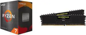 AMD Ryzen 7 5800X  Ryzen 7 5000 Series Vermeer Zen 3 8Core 38 GHz Socket AM4 105W None Integrated Graphics Desktop Processor  100100000063WOF and CORSAIR Vengeance LPX 32GB 2 x 16GB 288Pin PC RAM DDR4 3200 PC4 25600 Desktop Memo