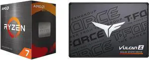AMD Ryzen 7 5800X  Ryzen 7 5000 Series Vermeer Zen 3 8Core 38 GHz Socket AM4 105W None Integrated Graphics Desktop Processor  100100000063WOF and Team Group TFORCE VULCAN Z 25 1TB SATA III 3D NAND Internal Solid State Drive SSD