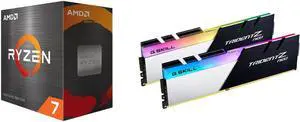 AMD Ryzen 7 5800X  Ryzen 7 5000 Series Vermeer Zen 3 8Core 38 GHz Socket AM4 105W None Integrated Graphics Desktop Processor  100100000063WOF and GSKILL Trident Z Neo For AMD Ryzen Series 32GB 2 x 16GB 288Pin RGB PC RAM DDR4 36