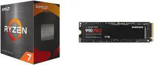 AMD Ryzen 7 5800X  Ryzen 7 5000 Series Vermeer Zen 3 8Core 38 GHz Socket AM4 105W None Integrated Graphics Desktop Processor  100100000063WOF and SAMSUNG SSD 990 PRO 1TB PCIe 40 M2 2280 Seq Read Speeds Upto 7450MBs MZV9P1T0BA