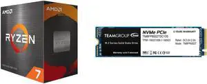 AMD Ryzen 7 5800X  Ryzen 7 5000 Series Vermeer Zen 3 8Core 38 GHz Socket AM4 105W None Integrated Graphics Desktop Processor  100100000063WOF and Team Group MP33 M2 2280 2TB PCIe 30 x4 with NVMe 13 3D NAND Internal Solid State Dri