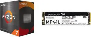 AMD Ryzen 7 5800X  Ryzen 7 5000 Series Vermeer Zen 3 8Core 38 GHz Socket AM4 105W None Integrated Graphics Desktop Processor  100100000063WOF and Team Group MP44L M2 2280 2TB PCIe 40 x4 with NVMe 14 TM8FPK002T0C101