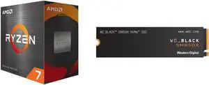 AMD Ryzen 7 5800X  Ryzen 7 5000 Series Vermeer Zen 3 8Core 38 GHz Socket AM4 105W None Integrated Graphics Desktop Processor  100100000063WOF and Western Digital BLACK SN850X NVMe M2 2280 4TB PCIExpress 40 x4 3D NAND TLC Internal