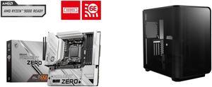 MSI B650M PROJECT ZERO AM5 AMD B650 Ryzen 7000 SATA DDR5 PCIE x16 slot 2x M2 WiFi 6E Bluetooth 6Gbs mATX Back Connect Design Motherboard and MSI MEG Maestro 700L PZ Project Zero Mid Tower Gaming Case Aluminum Unibody Design Support Back