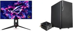 ASUS ROG Swift OLED 27 1440P Gaming Monitor PG27AQDP  QHD 480Hz 003ms GSYNC Compatible Custom Heatsink AI Gaming DisplayHDR400 True Black 10bit 99 DCIP3 DisplayWidget and Rosewill FBMX2400HELIX Micro ATX Mini Tower Desktop Gamin