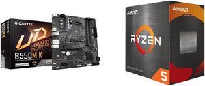 Motherboard CPU Combo -  GIGABYTE B550M K Bundle with  AMD 100-100000065BOX