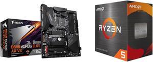 Motherboard CPU Combo -  GIGABYTE B550AORUS ELITE AXV2 Bundle with  AMD 100-100000065BOX