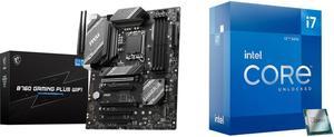 MSI B760 GAMING PLUS WIFI LGA 1700 (280) DDR5 ATX Motherboards - Intel,  SATA 6Gbps, Wi-Fi 6E, Bluetooth 5.3,  7.1 HD Audio, PCIe 4.0 x16, 2.5G LAN Intel Core i7-12700K - Core i7 12th Gen Alder Lake 12-Core (8P+4E) 3.6 GHz LGA 1700 125W Int