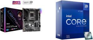 ASRock Z790 Lightning WiFi LGA 1700(14th,13th,12th Gen) Intel Z790 SATA 6Gb/s ATX DDR5 1 PCIe 5.0 x16 2.5G LAN WiFi 6E + Bluetooth Motherboards - Intel Intel Core i9-12900KF - Core i9 12th Gen Alder Lake 16-Core (8P+8E) 3.2 GHz LGA 1700 125