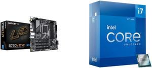 GIGABYTE B760M C V2 LGA 1700 Intel B760 M-ATX Motherboard with DDR5, Triple M.2, PCIe 5.0, USB 3.2 Gen 2x2 Type-C, WiFi 6, 1GbE LAN, Q-Flash Plus, EZ-Latch Intel Core i7-12700K - Core i7 12th Gen Alder Lake 12-Core (8P+4E) 3.6 GHz LGA 1700