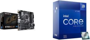 GIGABYTE B760M C V2 LGA 1700 Intel B760 M-ATX Motherboard with DDR5, Triple M.2, PCIe 5.0, USB 3.2 Gen 2x2 Type-C, WiFi 6, 1GbE LAN, Q-Flash Plus, EZ-Latch Intel Core i9-12900KF - Core i9 12th Gen Alder Lake 16-Core (8P+8E) 3.2 GHz LGA 1700