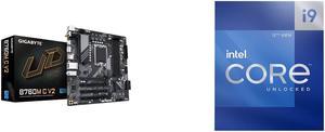 GIGABYTE B760M C V2 LGA 1700 Intel B760 M-ATX Motherboard with DDR5, Triple M.2, PCIe 5.0, USB 3.2 Gen 2x2 Type-C, WiFi 6, 1GbE LAN, Q-Flash Plus, EZ-Latch Intel Core i9-12900K - Core i9 12th Gen Alder Lake 16-Core (8P+8E) 3.2 GHz LGA 1700