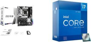 ASRock B760 Pro RS LGA 1700 DDR5 ATX Motherboard Intel Core i7-12700KF - Core i7 12th Gen Alder Lake 12-Core (8P+4E) 3.6 GHz LGA 1700 125W Desktop Processor - BX8071512700KF