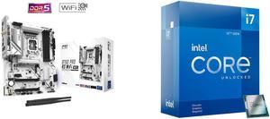 ASRock B760 Pro RS WiFi White LGA 1700 ATX Motherboard Intel Core i7-12700KF - Core i7 12th Gen Alder Lake 12-Core (8P+4E) 3.6 GHz LGA 1700 125W Desktop Processor - BX8071512700KF