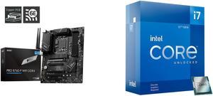 MSI PRO B760-P WIFI DDR4 LGA 1700 (l12th&13th Gen), SATA 6Gb/s  motherboard, WiFi 6,Intel 2.5Gb LAN,2xM.2 Slots Intel Core i7-12700KF - Core i7 12th Gen Alder Lake 12-Core (8P+4E) 3.6 GHz LGA 1700 125W Desktop Processor - BX8071512700KF