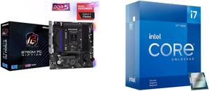 ASRock B760M PG Riptide LGA 1700 DDR5 Micro ATX Motherboard Intel Core i7-12700KF - Core i7 12th Gen Alder Lake 12-Core (8P+4E) 3.6 GHz LGA 1700 125W Desktop Processor - BX8071512700KF