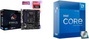 ASRock B760M PG Riptide LGA 1700 DDR5 Micro ATX Motherboard Intel Core i7-12700K - Core i7 12th Gen Alder Lake 12-Core (8P+4E) 3.6 GHz LGA 1700 125W Intel UHD Graphics 770 Desktop Processor - BX8071512700K