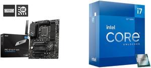 MSI B760-P Pro WiFi DDR5 Intel LGA 1700 ATX Motherboard Intel Core i7-12700K - Core i7 12th Gen Alder Lake 12-Core (8P+4E) 3.6 GHz LGA 1700 125W Intel UHD Graphics 770 Desktop Processor - BX8071512700K