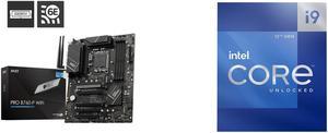 MSI B760-P Pro WiFi DDR5 Intel LGA 1700 ATX Motherboard Intel Core i9-12900K - Core i9 12th Gen Alder Lake 16-Core (8P+8E) 3.2 GHz LGA 1700 125W Intel UHD Graphics 770 Desktop Processor - BX8071512900K