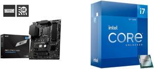 MSI PRO Z790-S WIFI LGA 1700 ATX DDR5  SATA 6Gbps 2.5G LAN with Wi-Fi 6E Motherboard Intel Core i7-12700K - Core i7 12th Gen Alder Lake 12-Core (8P+4E) 3.6 GHz LGA 1700 125W Intel UHD Graphics 770 Desktop Processor - BX8071512700K