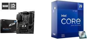 MSI PRO Z790-S WIFI LGA 1700 ATX DDR5  SATA 6Gbps 2.5G LAN with Wi-Fi 6E Motherboard Intel Core i9-12900KF - Core i9 12th Gen Alder Lake 16-Core (8P+8E) 3.2 GHz LGA 1700 125W Desktop Processor - BX8071512900KF