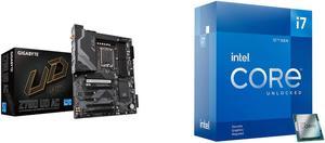 GIGABYTE Z790 UD AC LGA 1700 Intel Z790 ATX Motherboard with DDR5, Triple M.2, PCIe 5.0, USB 3.2 Gen2X2 Type-C, Intel Wi-Fi, 2.5GbE LAN, PCIe EZ-Latch, Multi-Key Intel Core i7-12700KF - Core i7 12th Gen Alder Lake 12-Core (8P+4E) 3.6 GHz LG