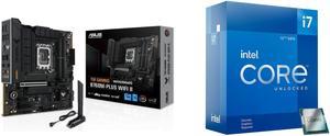 TUF GAMING B760M-PLUS WIFI II Intel B760 LGA 1700 mATX motherboard with PCIe 5.0, three 4.0 M.2 slots, DDR5, WiFi 6E With Q-Antenna, Realtek 2.5Gb Ethernet, DisplayPort, HDMI™, SATA 6 Gbps Intel Core i7-12700KF - Core i7 12th Gen Alder Lake