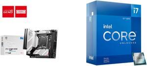 MSI MPG B760I EDGE WIFI LGA 1700 DDR5 Mini ITX Motherboard SATA 6Gb/s,  2.5Gbps LAN,Wi-Fi 6E Intel Core i7-12700KF - Core i7 12th Gen Alder Lake 12-Core (8P+4E) 3.6 GHz LGA 1700 125W Desktop Processor - BX8071512700KF