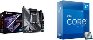 GIGABYTE B760I AORUS PRO LGA 1700 Intel B760 DDR5 SATA 6Gb/s Mini ITX Motherboard Intel Core i7-12700K - Core i7 12th Gen Alder Lake 12-Core (8P+4E) 3.6 GHz LGA 1700 125W Intel UHD Graphics 770 Desktop Processor - BX8071512700K