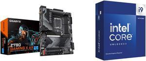 GIGABYTE Z790 GAMING X AX LGA 1700 Intel Z790 ATX Motherboard with DDR5, M.2, PCIe 5.0, USB 3.2 Gen2X2 Type-C, Intel Wi-Fi 6E, 2.5GbE LAN, Q-Flash Plus, EZ-Latch Plus Intel Core i9-14900KF - Core i9 14th Gen 24-Core (8P+16E) LGA 1700 125W N