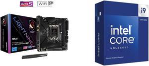 Asrock Z790I Lightning Wifi LGA 1700 DDR5 Mini ITX Motherboard PCIe 5.0 x16, 2.5G LAN , Wi-Fi 6E + Bluetooth, 3 x SATA3 6.0 Gb/s Intel Core i9-14900KF - Core i9 14th Gen 24-Core (8P+16E) LGA 1700 125W None Integrated Graphics Processor - Bo