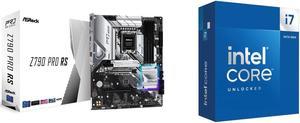 ASRock Z790 PRO RS Intel LGA1700 (14th,13th,12th Gen) ATX Mainboard, 4 slots DDR5, PCIE 5.0 x16, Quad Hyper M.2 slots, 2.5Gb Lan, 7.1 Nahimic Audio, Front USB3.2 Gen2X2 Type_C, 14+1+1 Power Phase Intel Core i7-14700K - Core i7 14th Gen 20-C