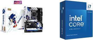 ASRock Z790 PG SONIC Intel LGA1700 (14th,13th,12th Gen) ATX Motherboard, 4 slots DDR5, PCIE 5.0 x16, 5 M.2 slots, 2.5Gb Lan, 7.1 Nahimic Audio, Front USB3.2 Gen2X2 Type_C, 14+1+1 Power Phase Intel Core i7-14700KF - Core i7 14th Gen 20-Core