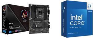 ASRock Z790 PG Lightning Intel LGA1700 (14th,13th,12th Gen) ATX Motherboard, 4 slots DDR5, PCIE 5.0 x16, Quad Hyper M.2 slots, 2.5Gb Lan, 7.1 Nahimic Audio, 14+1+1 Power Phase Intel Core i7-14700KF - Core i7 14th Gen 20-Core (8P+12E) LGA 17