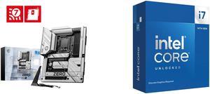 MSI Z790 PROJECT ZERO LGA1700 Wi-Fi 7 DDR5 Back Connect Design ATX Motherboard Intel Core i7-14700KF - Core i7 14th Gen 20-Core (8P+12E) LGA 1700 125W None Integrated Graphics Desktop Processor - Boxed - BX8071514700KF
