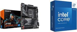 GIGABYTE Z790 GAMING X AX LGA 1700 Intel Z790 ATX Motherboard with DDR5, M.2, PCIe 5.0, USB 3.2 Gen2X2 Type-C, Intel Wi-Fi 6E, 2.5GbE LAN, Q-Flash Plus, EZ-Latch Plus Intel Core i7-14700KF - Core i7 14th Gen 20-Core (8P+12E) LGA 1700 125W N