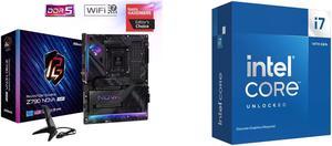 ASRock Z790 Nova WiFi LGA 1700(14th,13th,12th Gen) Intel Z790 SATA 6Gb/s ATX DDR5 1 PCIe 5.0 x16 2.5G LAN WiFi 7 + Bluetooth Motherboards - Intel Intel Core i7-14700KF - Core i7 14th Gen 20-Core (8P+12E) LGA 1700 125W None Integrated Graphi