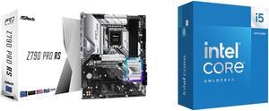 ASRock Z790 PRO RS Intel LGA1700 (14th,13th,12th Gen) ATX Mainboard, 4 slots DDR5, PCIE 5.0 x16, Quad Hyper M.2 slots, 2.5Gb Lan, 7.1 Nahimic Audio, Front USB3.2 Gen2X2 Type_C, 14+1+1 Power Phase Intel Core i5-14600K - Core i5 14th Gen 14-C