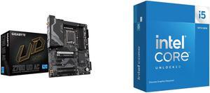 GIGABYTE Z790 UD AC LGA 1700 Intel Z790 ATX Motherboard with DDR5, Triple M.2, PCIe 5.0, USB 3.2 Gen2X2 Type-C, Intel Wi-Fi, 2.5GbE LAN, PCIe EZ-Latch, Multi-Key Intel Core i5-14600KF - Core i5 14th Gen 14-Core (6P+8E) LGA 1700 125W None In