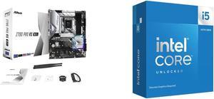 ASRock PRO Z790 PRO RS WiFi Intel LGA1700 (14th,13th,12th Gen) ATX Motherboard, 4 DDR5 Slots, PCIE 5.0x16, Realtek ALC897 7.1 CH, Dragon 2.5G LAN, WiFi 6E+Bluetooth, 8 SATA3, 4 Hyper M.2 (PCIe Gen4x4) Intel Core i5-14600KF - Core i5 14th Ge